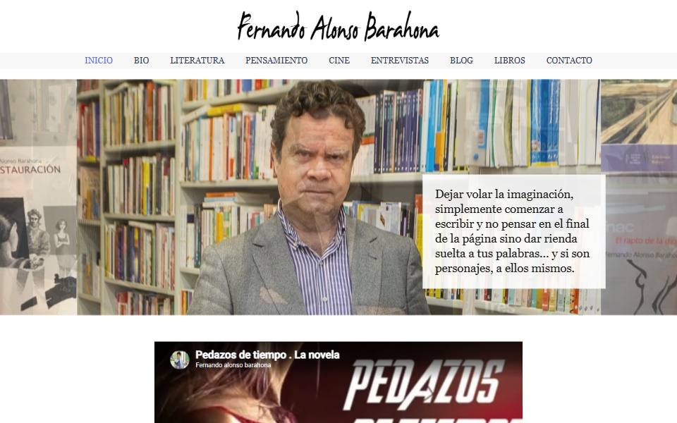 Portada de la web de Fernando Alonso Barahona