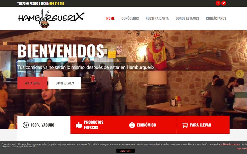 Portada de la web de Hamburguérix