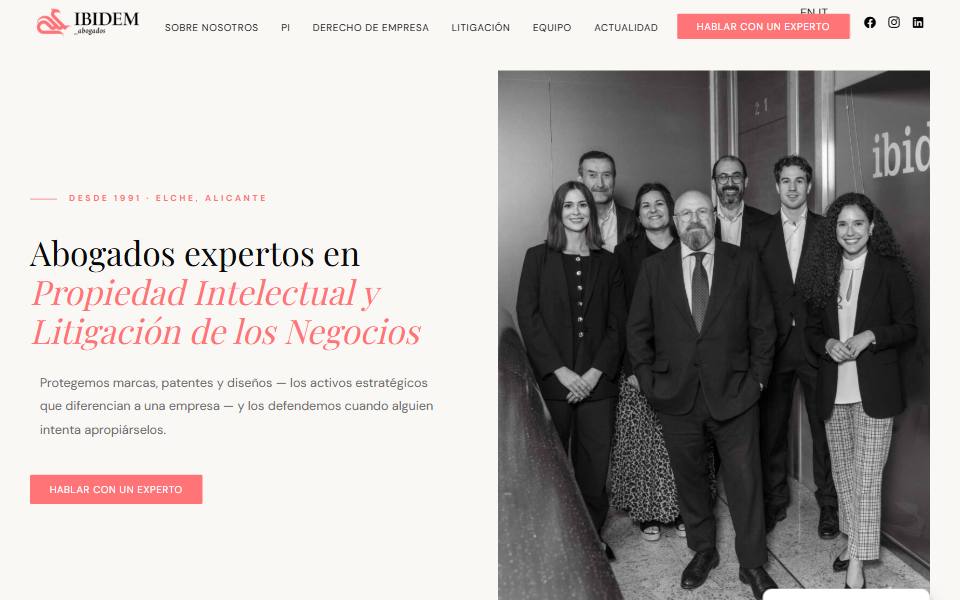 Portada de la web de IBIDEM